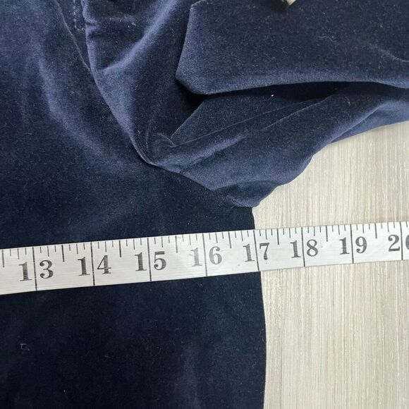 Leifsdottir Jacket Women’s 4 Anthropologie Maude Dark Blue Velvet Ruffle Trim Bl - Picture 7 of 9